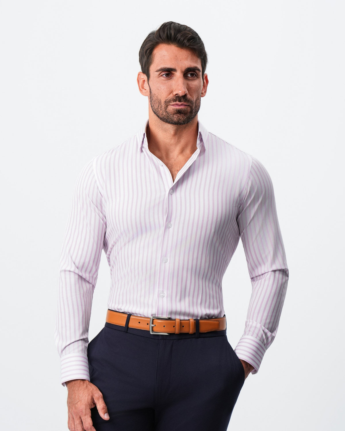 "The Broadway" Pink Mid-Stripe | State & Liberty Dress Shirts
