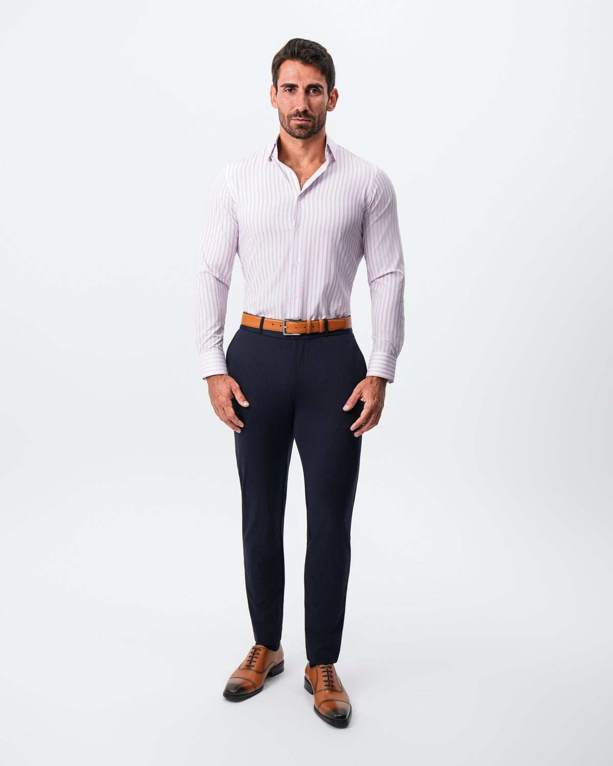 "The Broadway" Pink Mid-Stripe | State & Liberty Dress Shirts