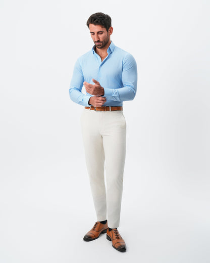 "The Rocky" Powder Blue with White Stripes | State & Liberty Dress Shirts