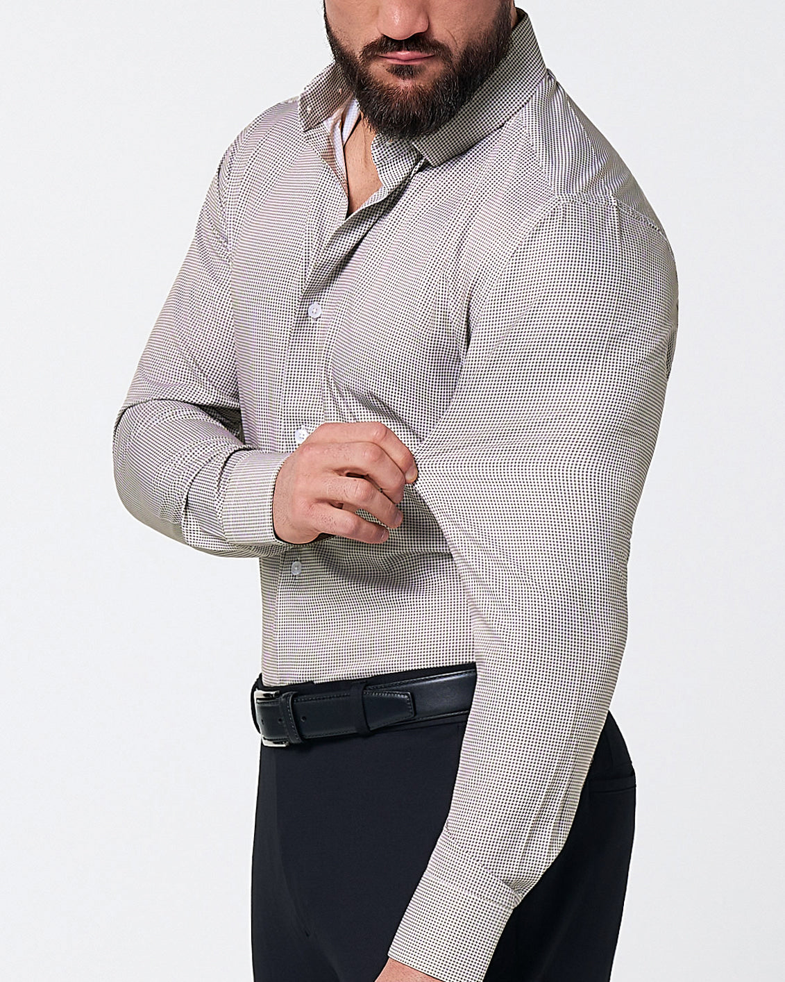 "The Vancouver" Brown Houndstooth | State & Liberty Dress Shirts