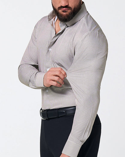 "The Vancouver" Brown Houndstooth | State & Liberty Dress Shirts