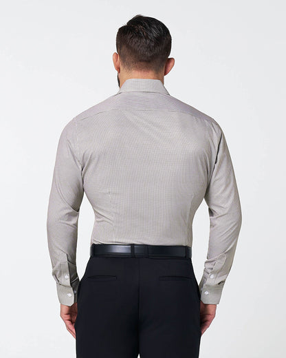"The Vancouver" Brown Houndstooth | State & Liberty Dress Shirts