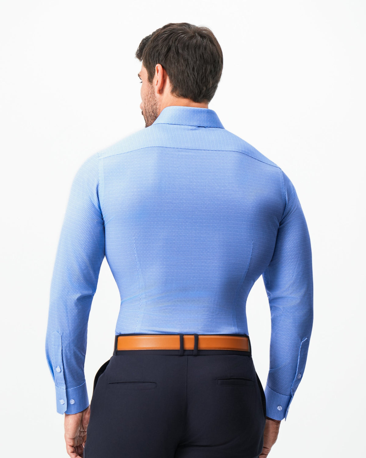 "The Sedona" Sky Blue with Navy Diamond Geo | State & Liberty Dress Shirts