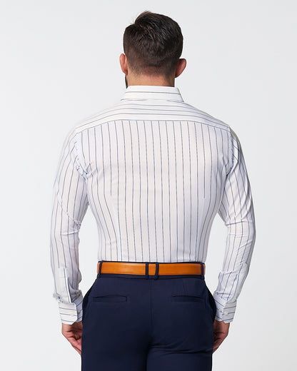 "The Cape" Wide Navy Stripe | State & Liberty Dress Shirts