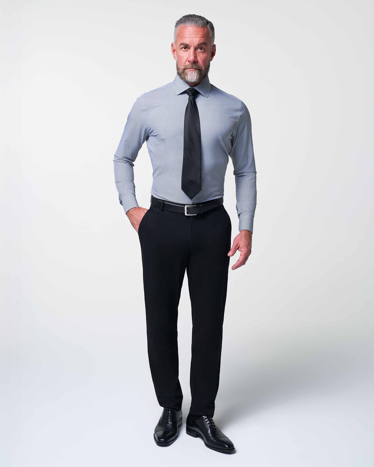 "The Empire" Black Houndstooth | State & Liberty Dress Shirts