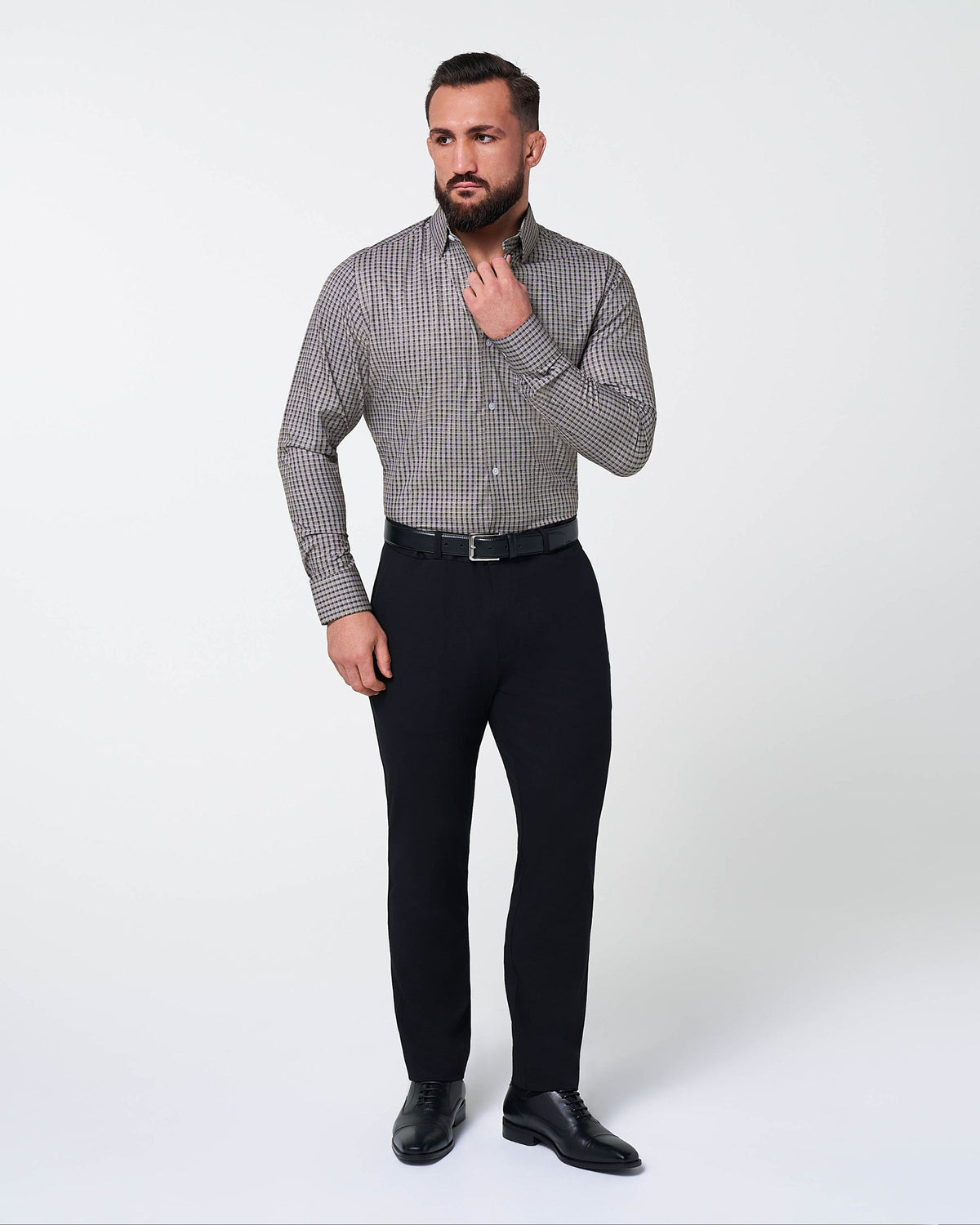 "The Mantle" White & Black Plaid | State & Liberty Dress Shirts