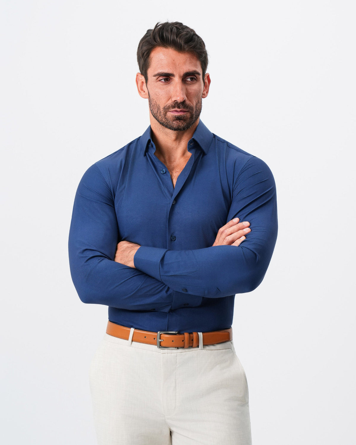 "The Bowman" Navy with Navy Grid | State & Liberty Dress Shirts