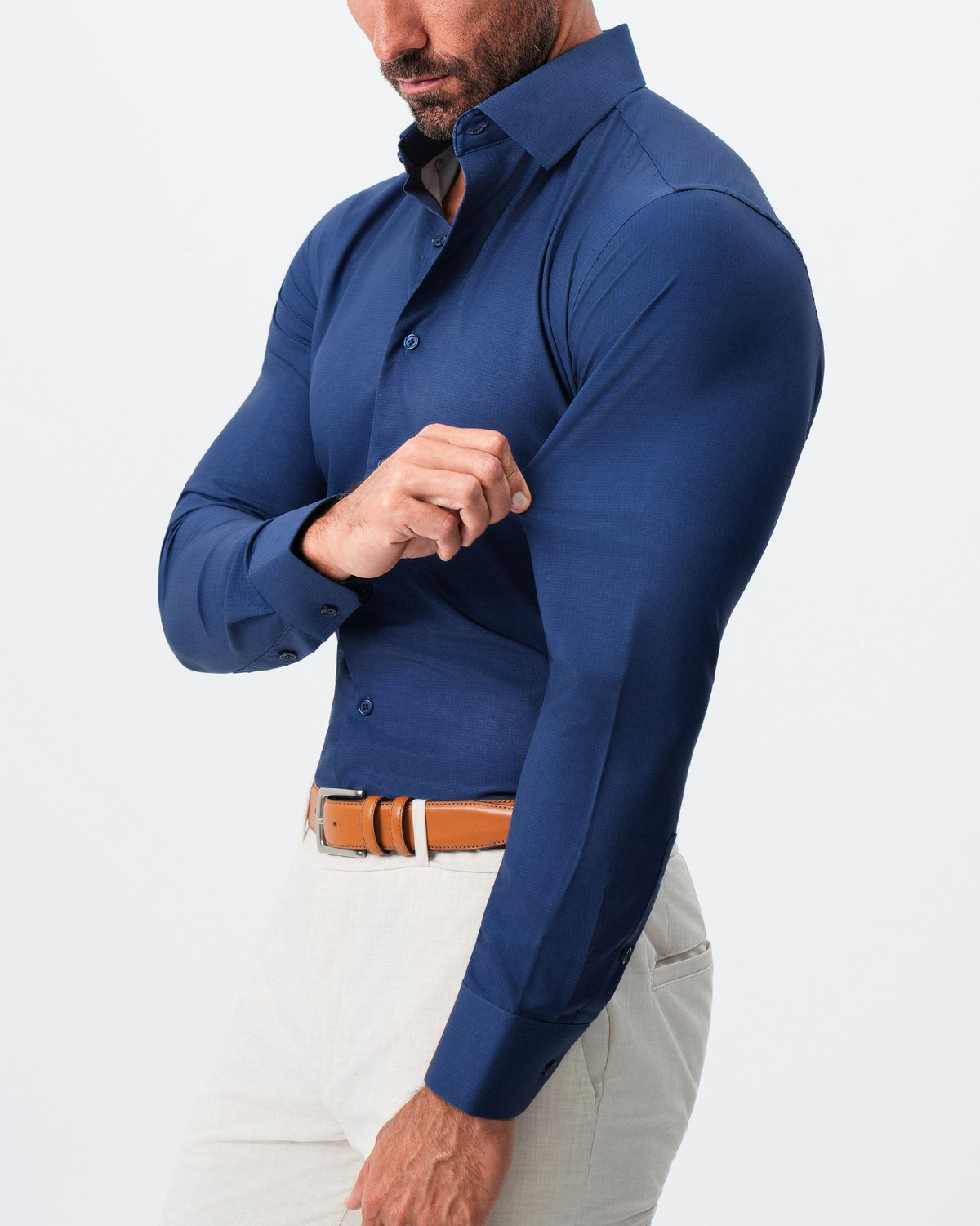 "The Bowman" Navy with Navy Grid | State & Liberty Dress Shirts