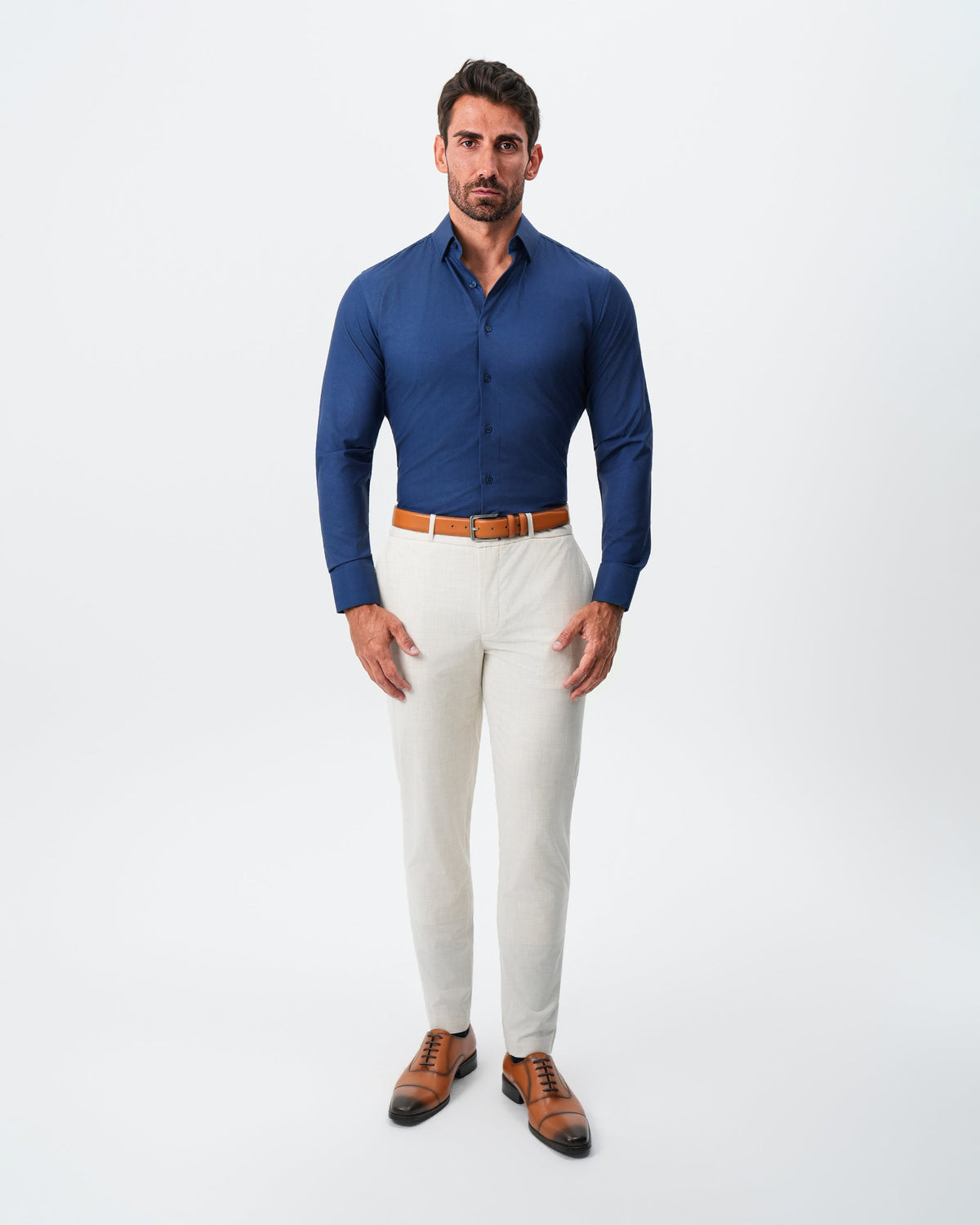 "The Bowman" Navy with Navy Grid | State & Liberty Dress Shirts