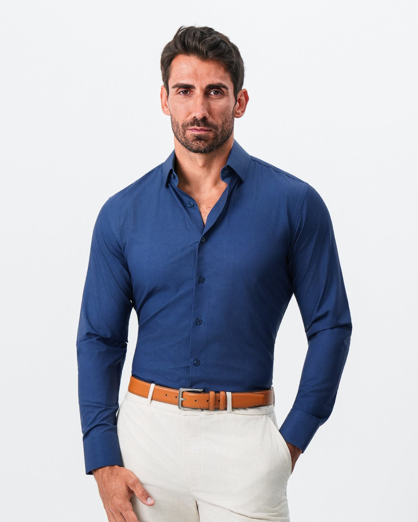 "The Bowman" Navy with Navy Grid | State & Liberty Dress Shirts