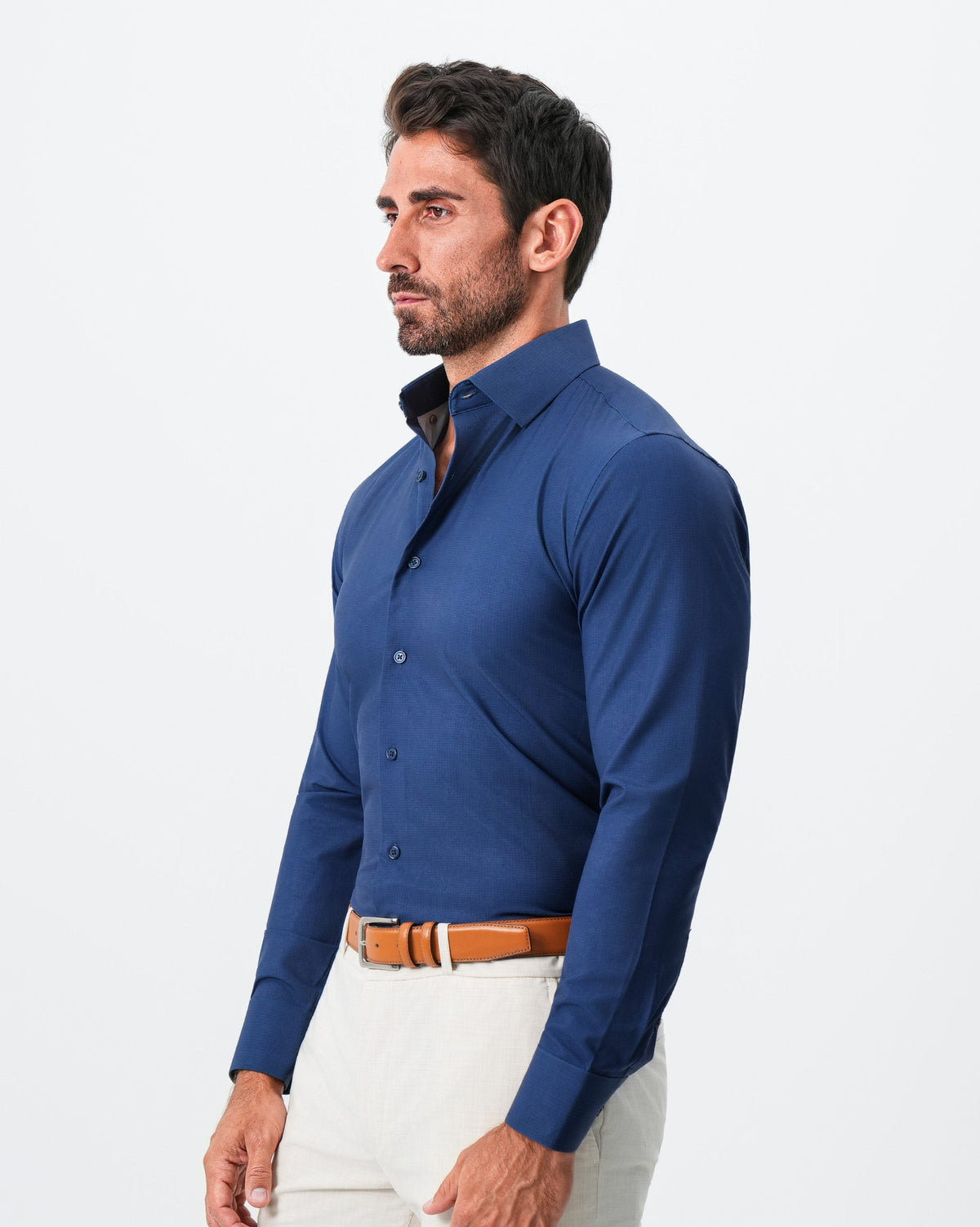 "The Bowman" Navy with Navy Grid | State & Liberty Dress Shirts