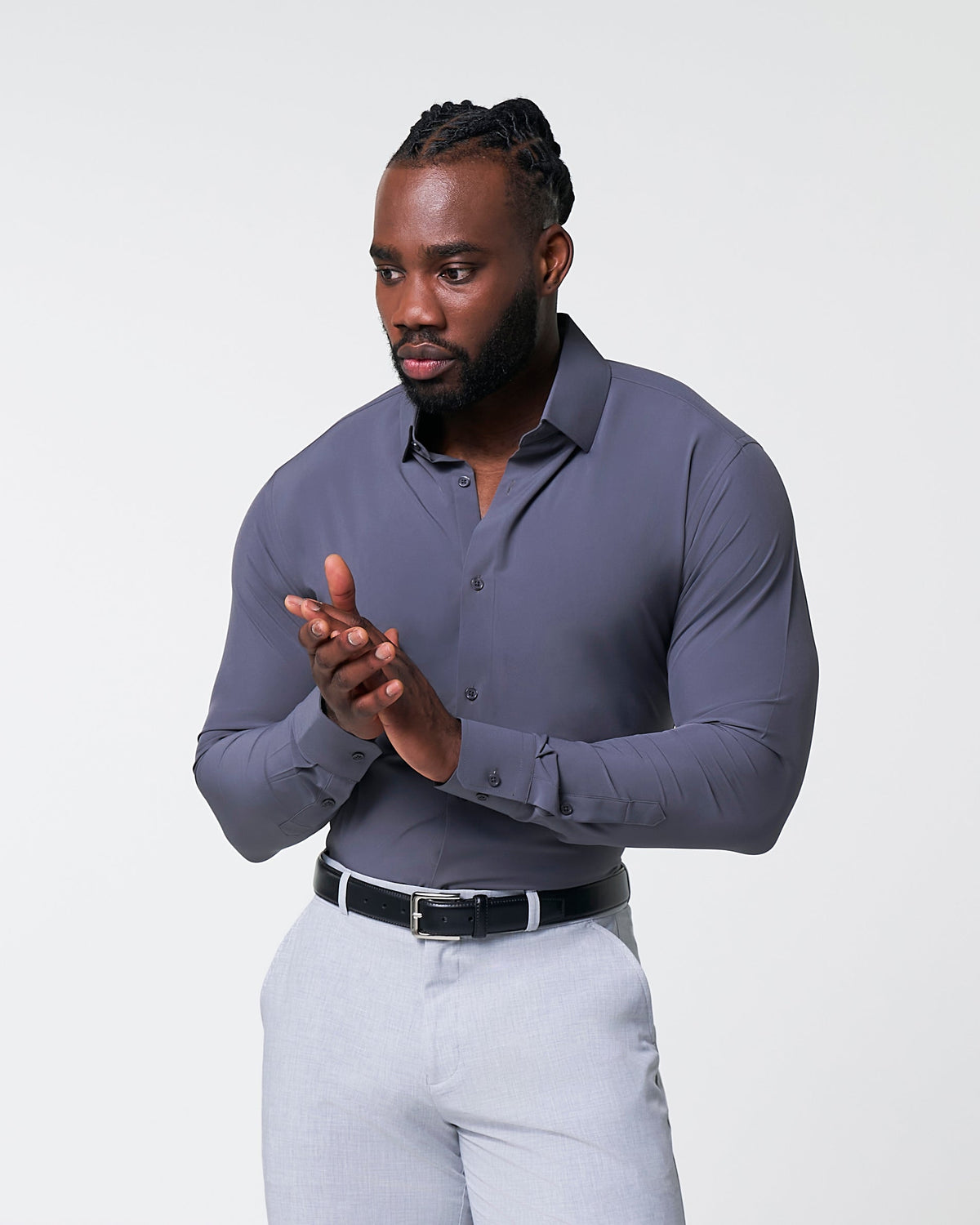 "The Ashen" Solid Dark Grey | State & Liberty Dress Shirts