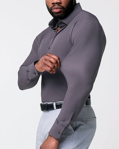 "The Ashen" Solid Dark Grey | State & Liberty Dress Shirts