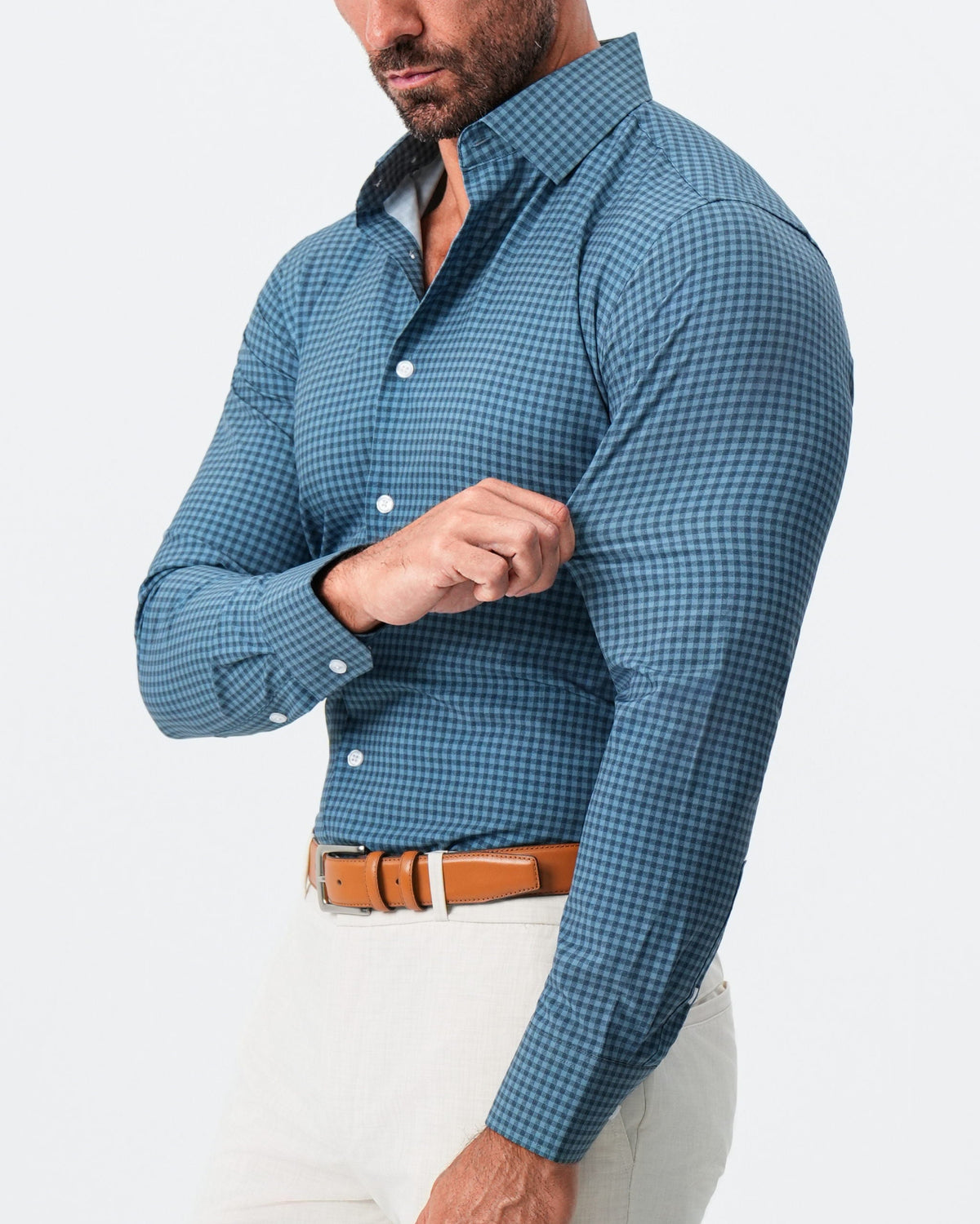 "The Montgomery" Teal & Navy Gingham | State & Liberty Dress Shirts
