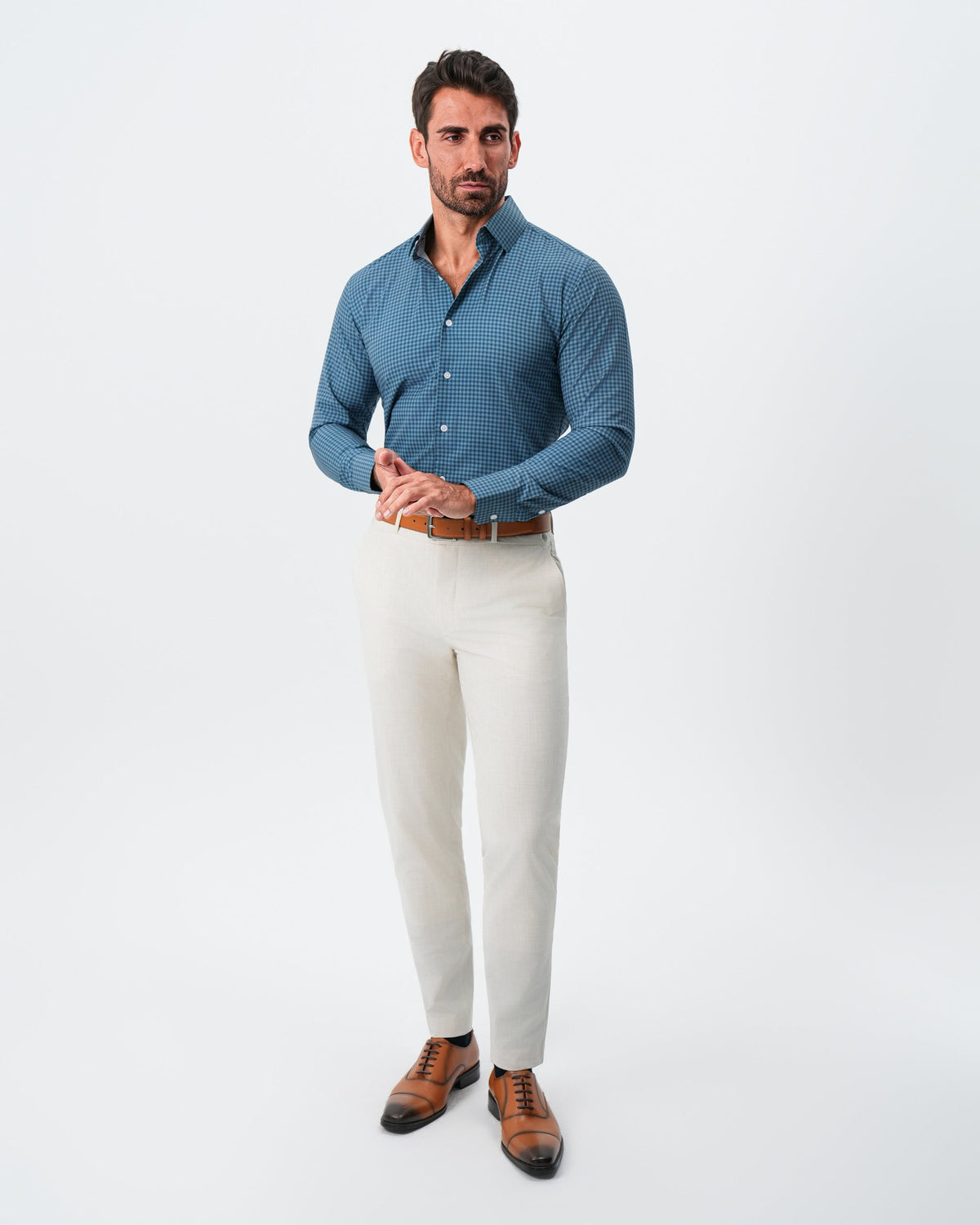 "The Montgomery" Teal & Navy Gingham | State & Liberty Dress Shirts
