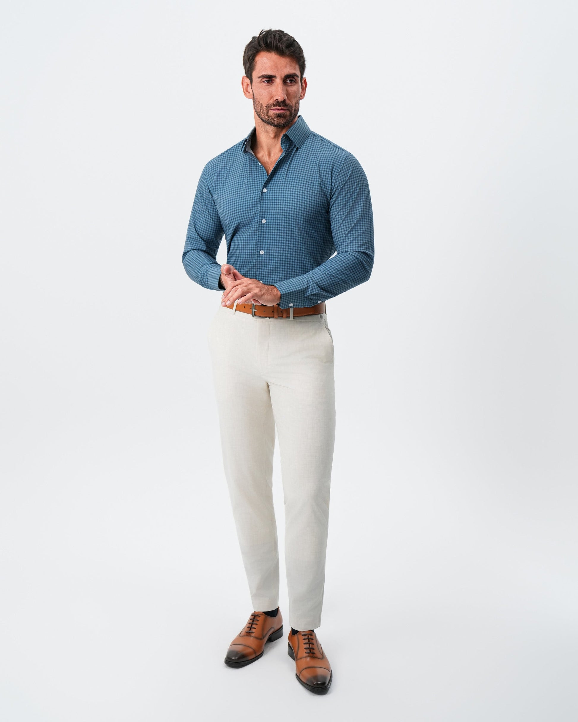"The Montgomery" Teal & Navy Gingham | State & Liberty Dress Shirts