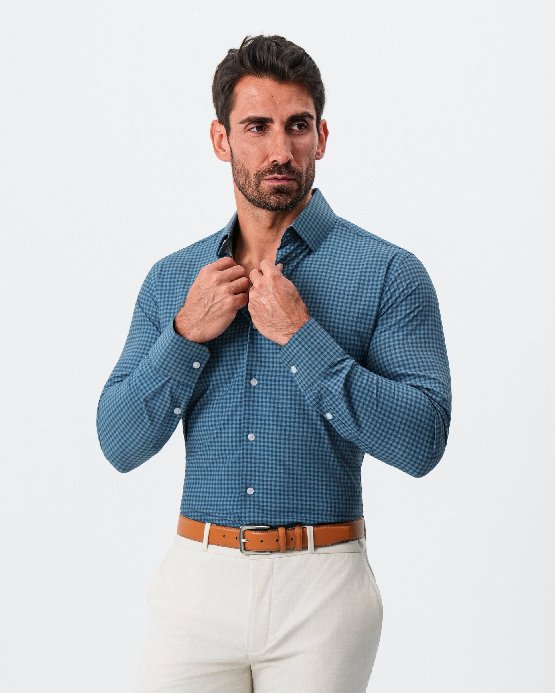 "The Montgomery" Teal & Navy Gingham | State & Liberty Dress Shirts