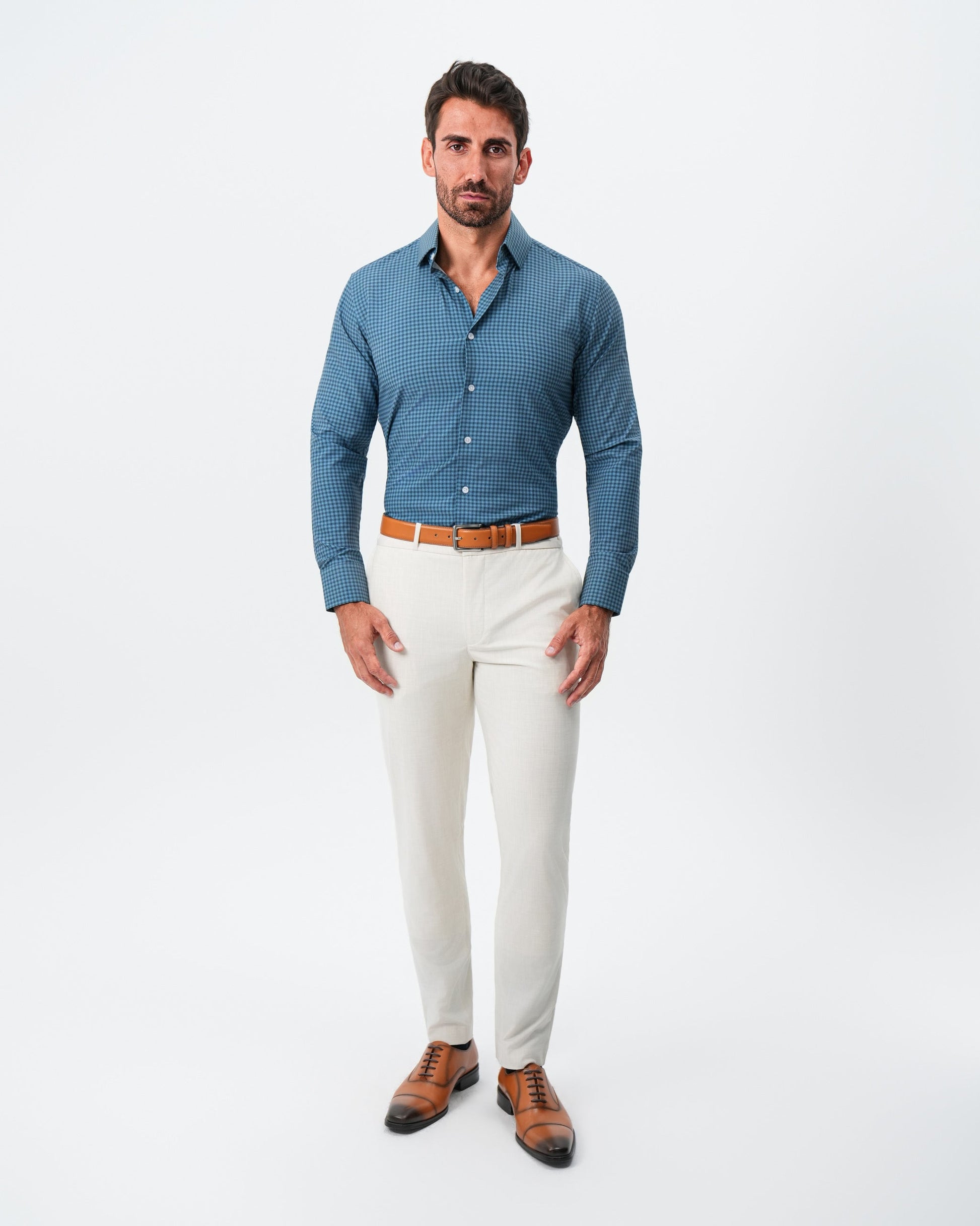 "The Montgomery" Teal & Navy Gingham | State & Liberty Dress Shirts
