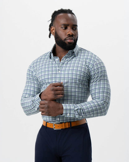 "The Parker" Navy, Light Blue and Pine Green Gingham | State & Liberty Dress Shirts