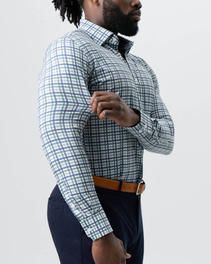 "The Parker" Navy, Light Blue and Pine Green Gingham | State & Liberty Dress Shirts