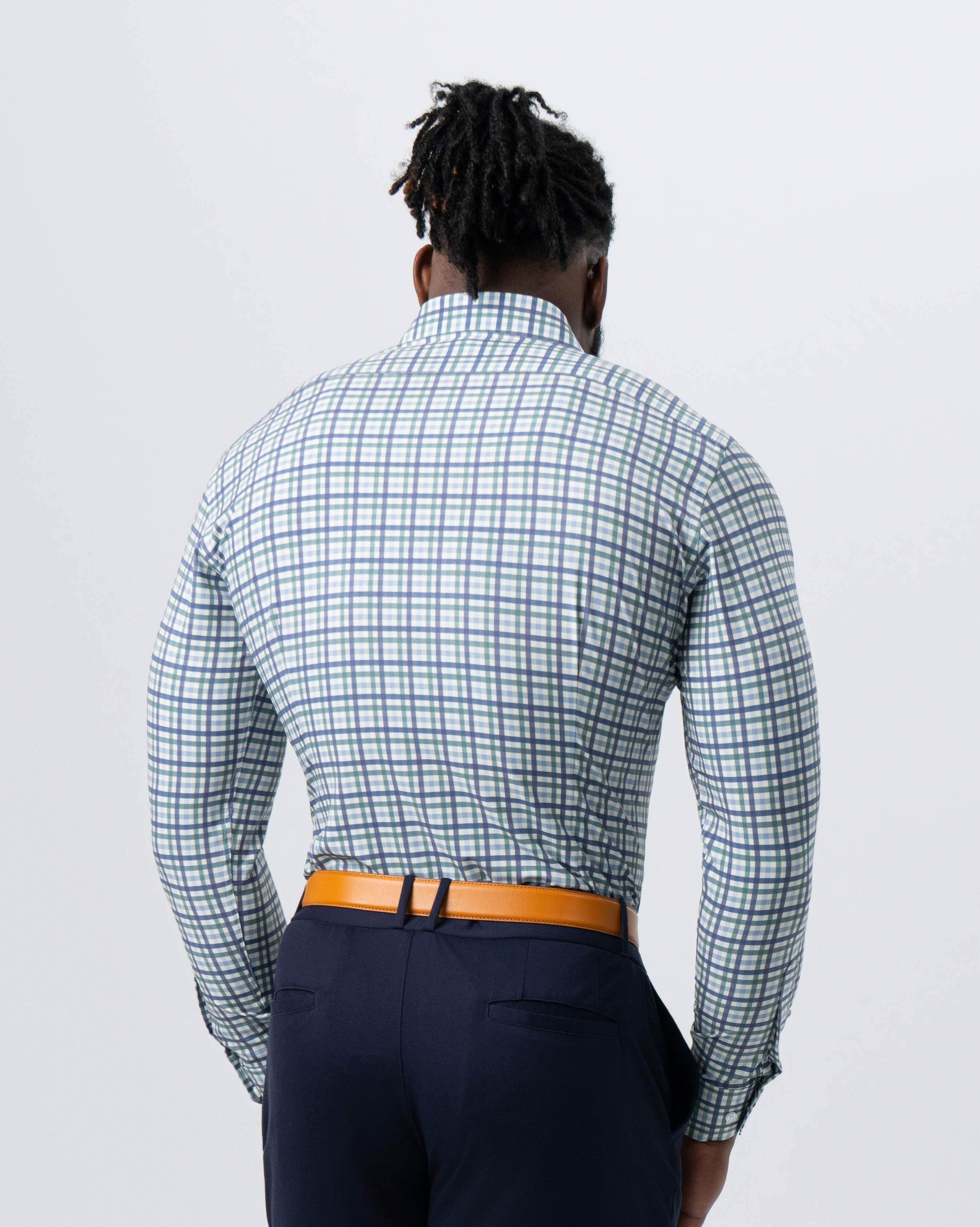 "The Parker" Navy, Light Blue and Pine Green Gingham | State & Liberty Dress Shirts