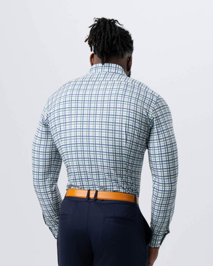 "The Parker" Navy, Light Blue and Pine Green Gingham | State & Liberty Dress Shirts
