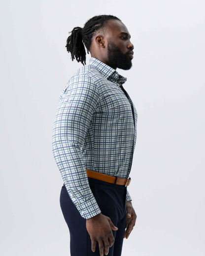 "The Parker" Navy, Light Blue and Pine Green Gingham | State & Liberty Dress Shirts