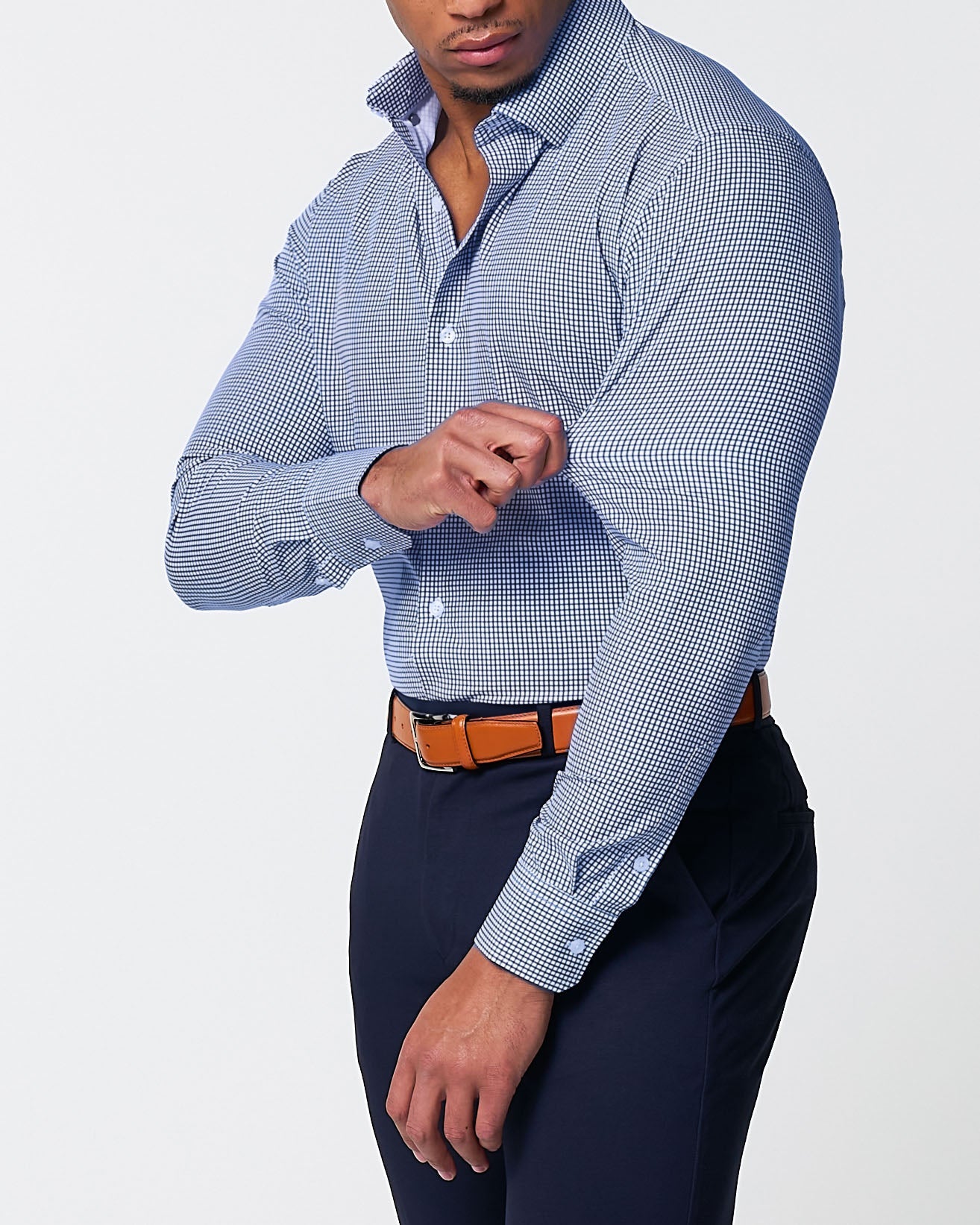 "The Wyndham" Royal Blue & White Square | State & Liberty Dress Shirts