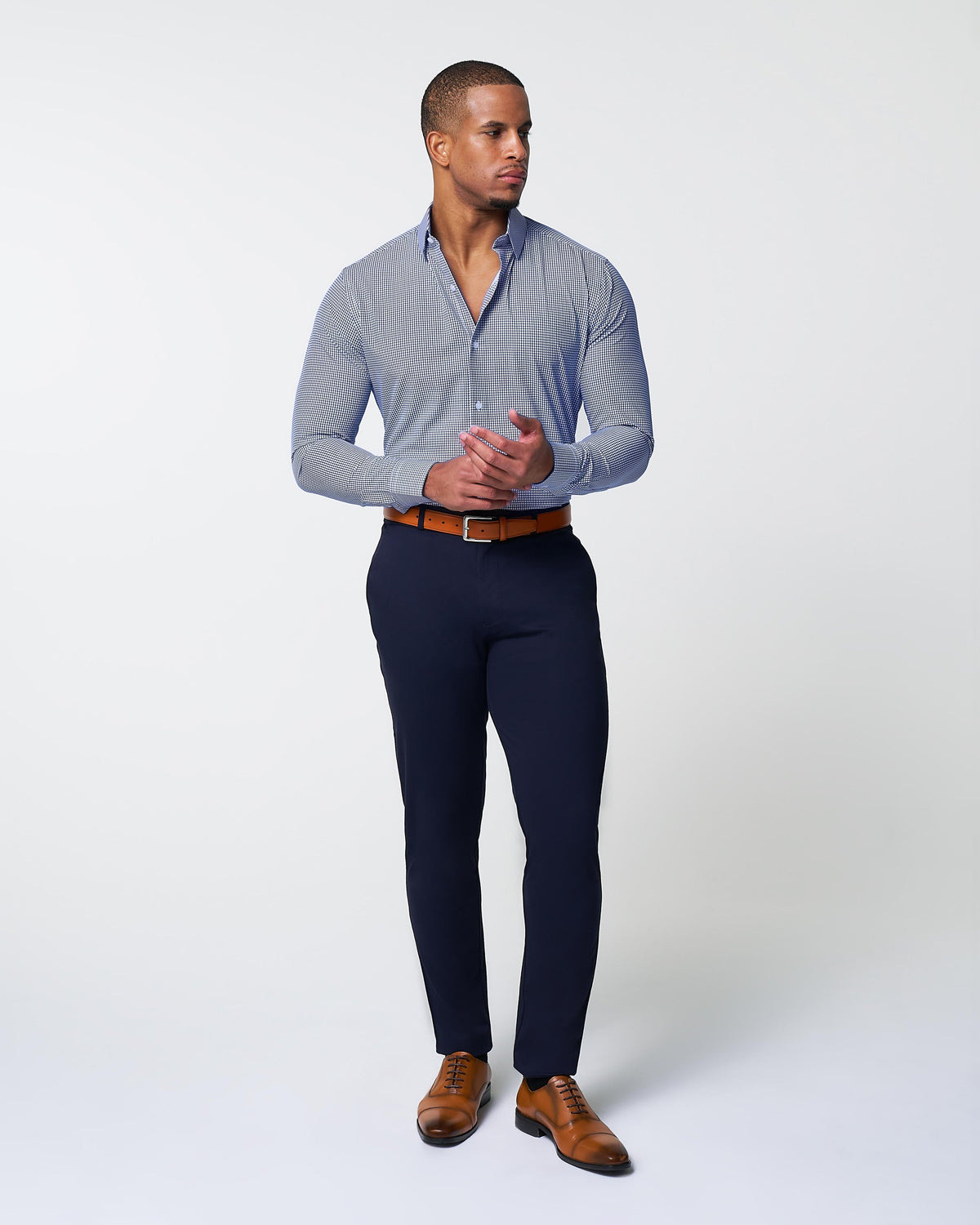 "The Wyndham" Royal Blue & White Square | State & Liberty Dress Shirts