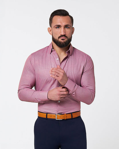 "The Ozzie" Crimson & White Mini Pattern | State & Liberty Dress Shirts