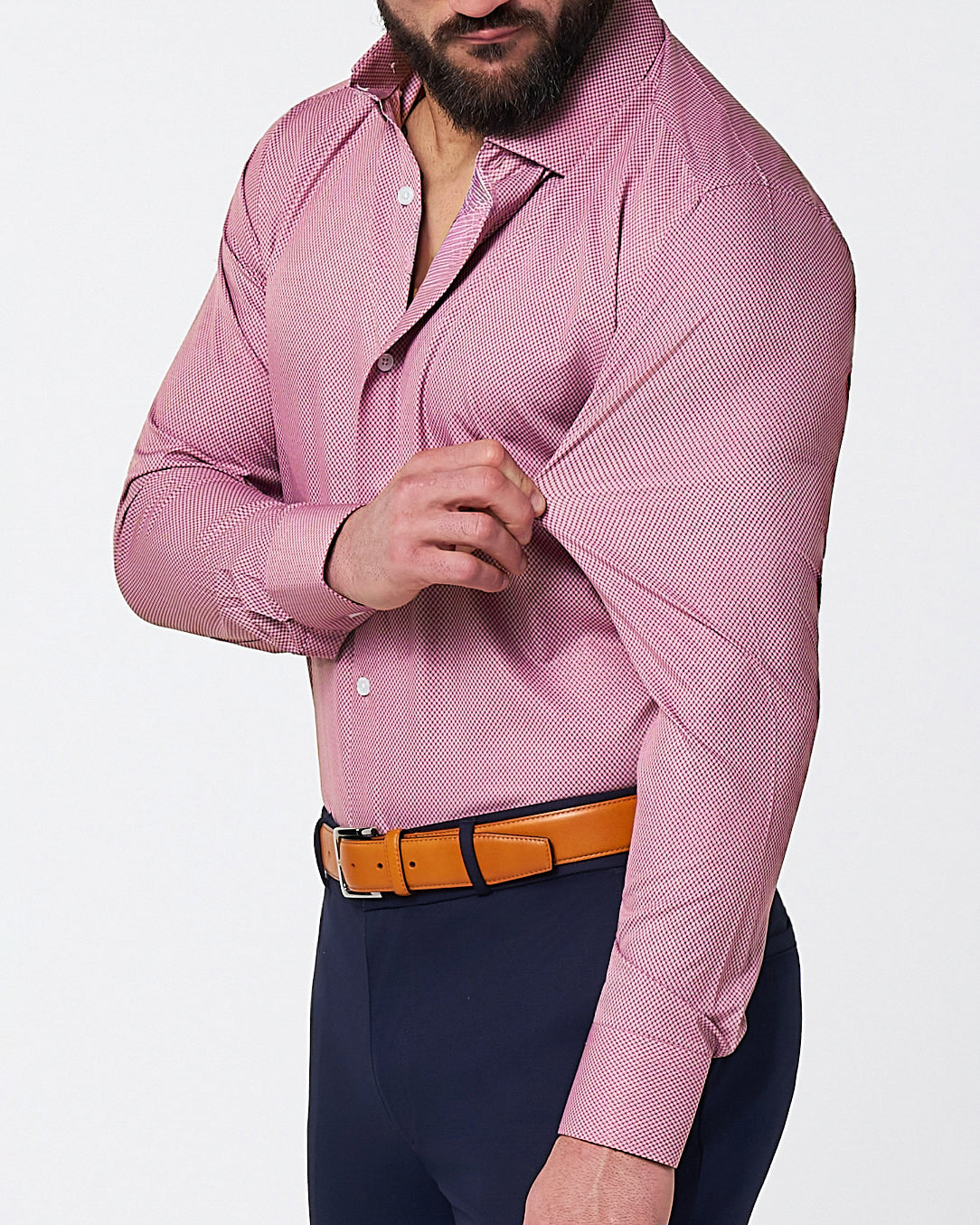 "The Ozzie" Crimson & White Mini Pattern | State & Liberty Dress Shirts