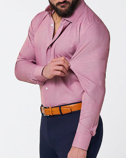 "The Ozzie" Crimson & White Mini Pattern | State & Liberty Dress Shirts