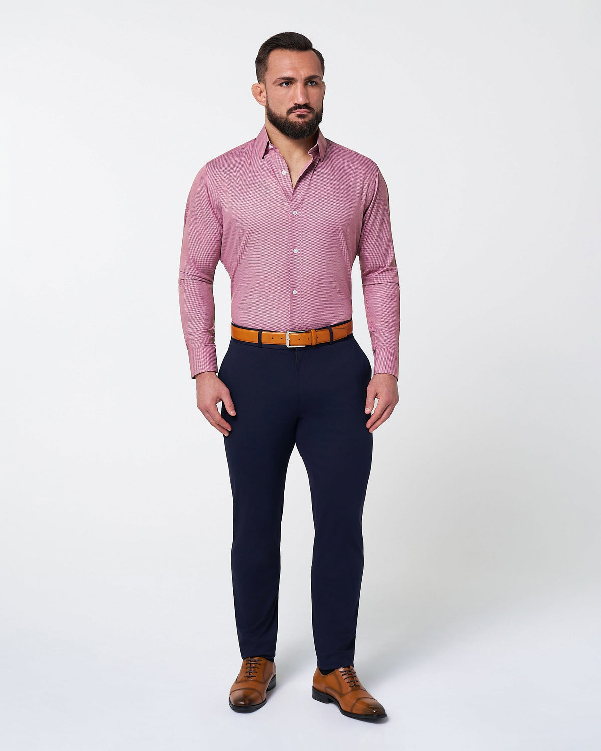 "The Ozzie" Crimson & White Mini Pattern | State & Liberty Dress Shirts