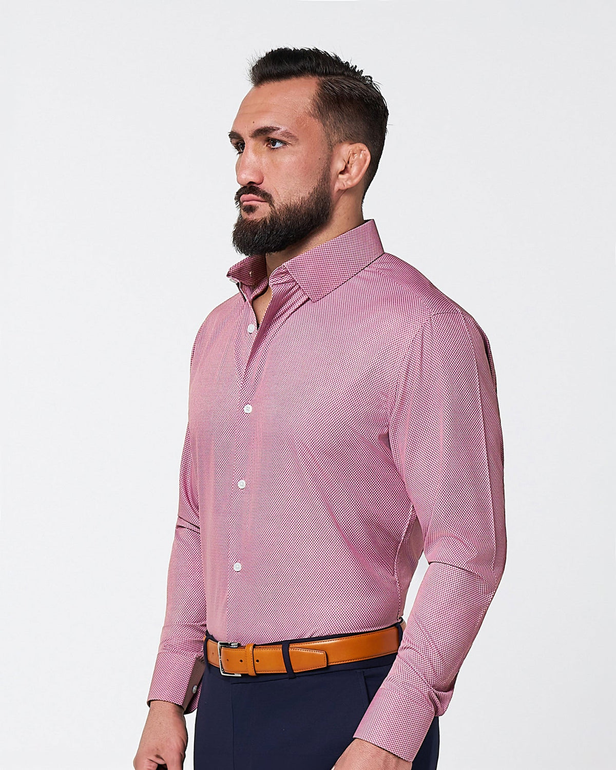 "The Ozzie" Crimson & White Mini Pattern | State & Liberty Dress Shirts