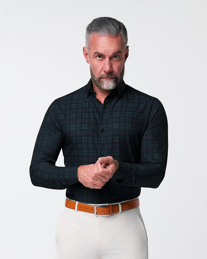 "The York" Navy, Black & Olive Plaid | State & Liberty Dress Shirts