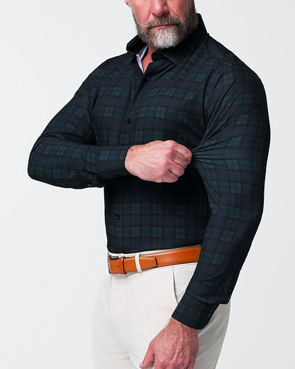 "The York" Navy, Black & Olive Plaid | State & Liberty Dress Shirts