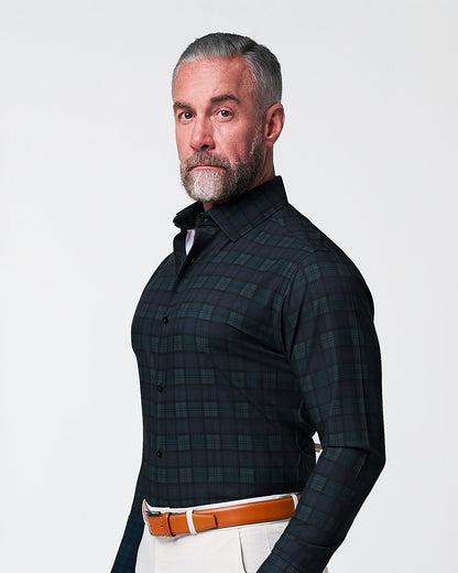 "The York" Navy, Black & Olive Plaid | State & Liberty Dress Shirts