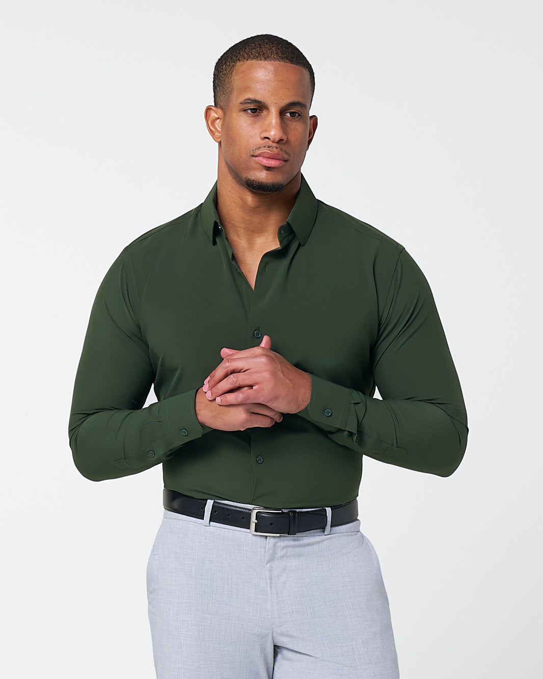 "The Kelce" Solid Dark Olive Green | State & Liberty Dress Shirts