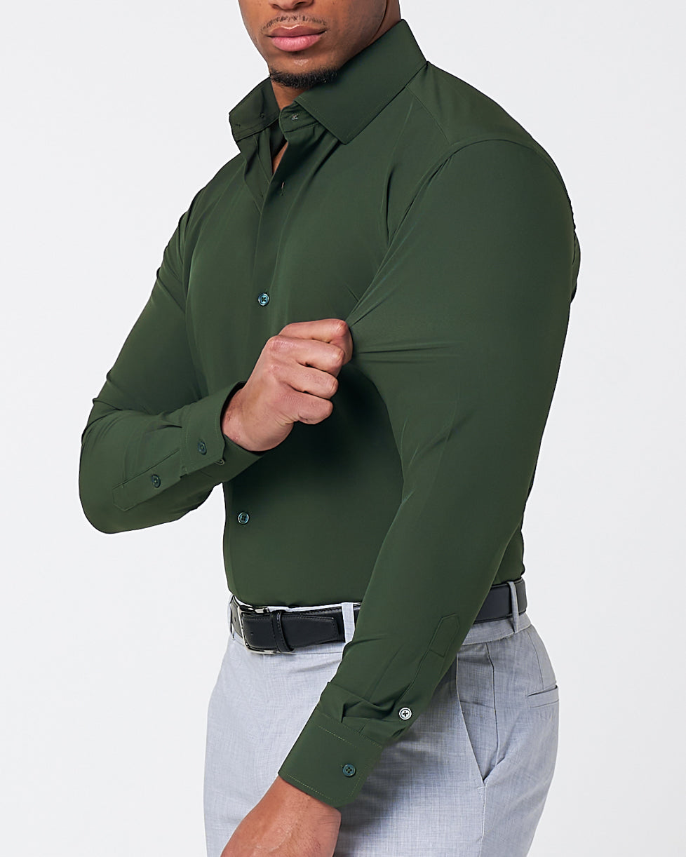 "The Kelce" Solid Dark Olive Green | State & Liberty Dress Shirts