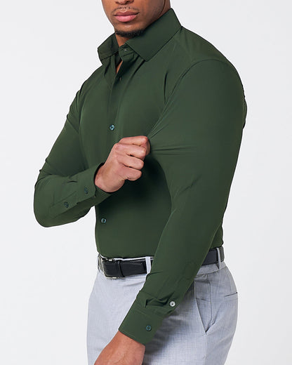 "The Kelce" Solid Dark Olive Green | State & Liberty Dress Shirts