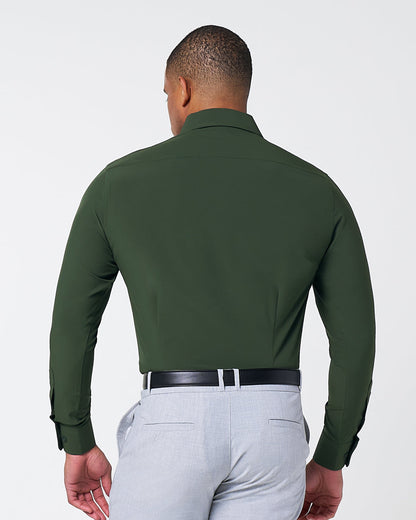 "The Kelce" Solid Dark Olive Green | State & Liberty Dress Shirts