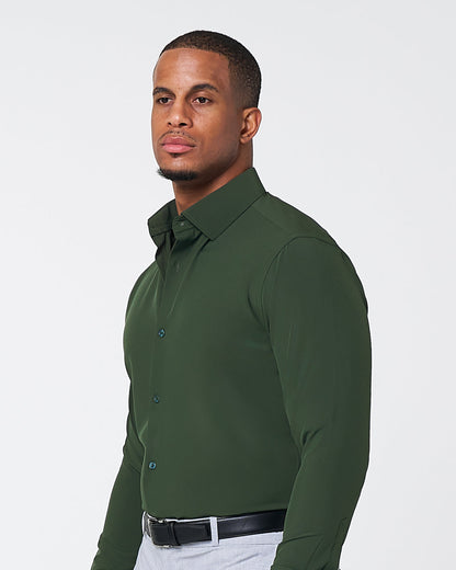 "The Kelce" Solid Dark Olive Green | State & Liberty Dress Shirts