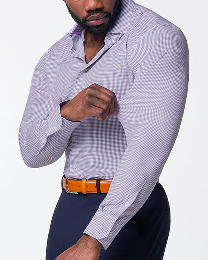 "The Arlo" Lavender Double Check | State & Liberty Dress Shirts