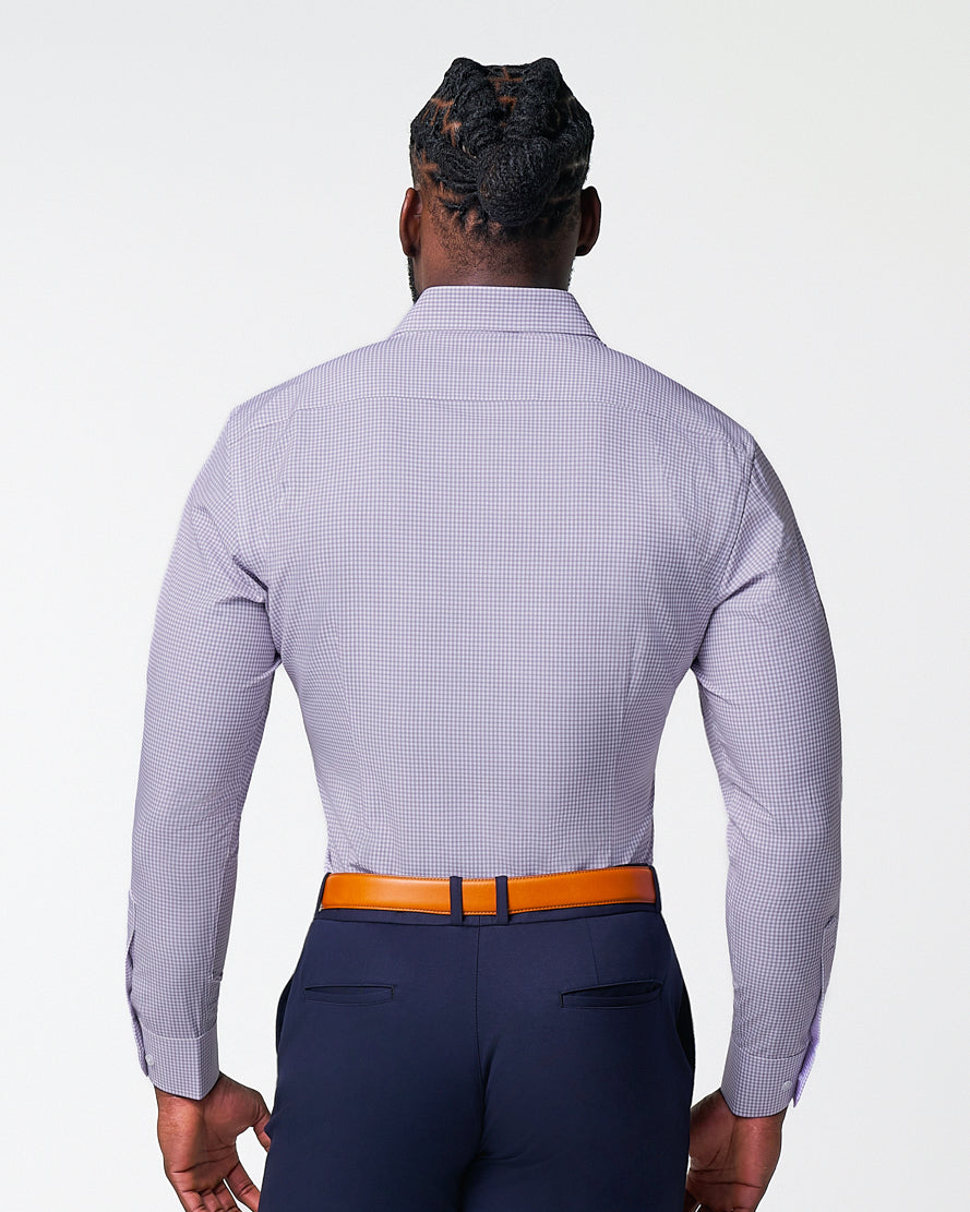 "The Arlo" Lavender Double Check | State & Liberty Dress Shirts