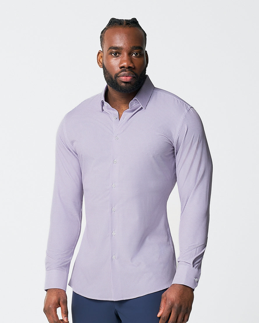 "The Arlo" Lavender Double Check | State & Liberty Dress Shirts