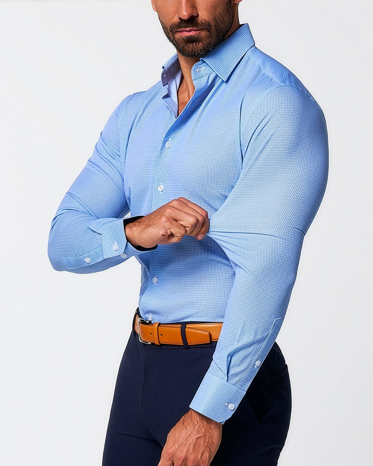 "The Niko" Blue Mini Lock | State & Liberty Dress Shirts