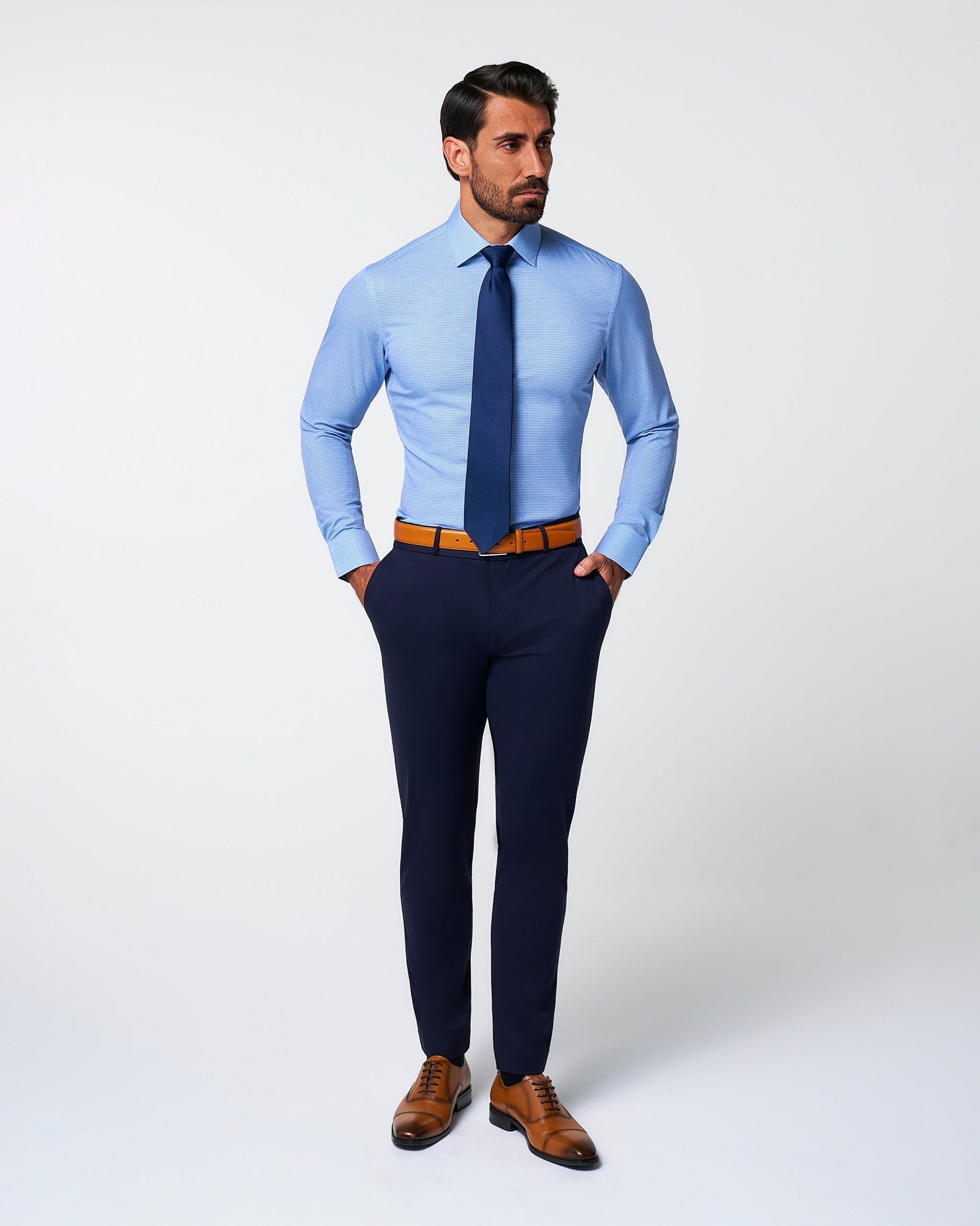 "The Niko" Blue Mini Lock | State & Liberty Dress Shirts
