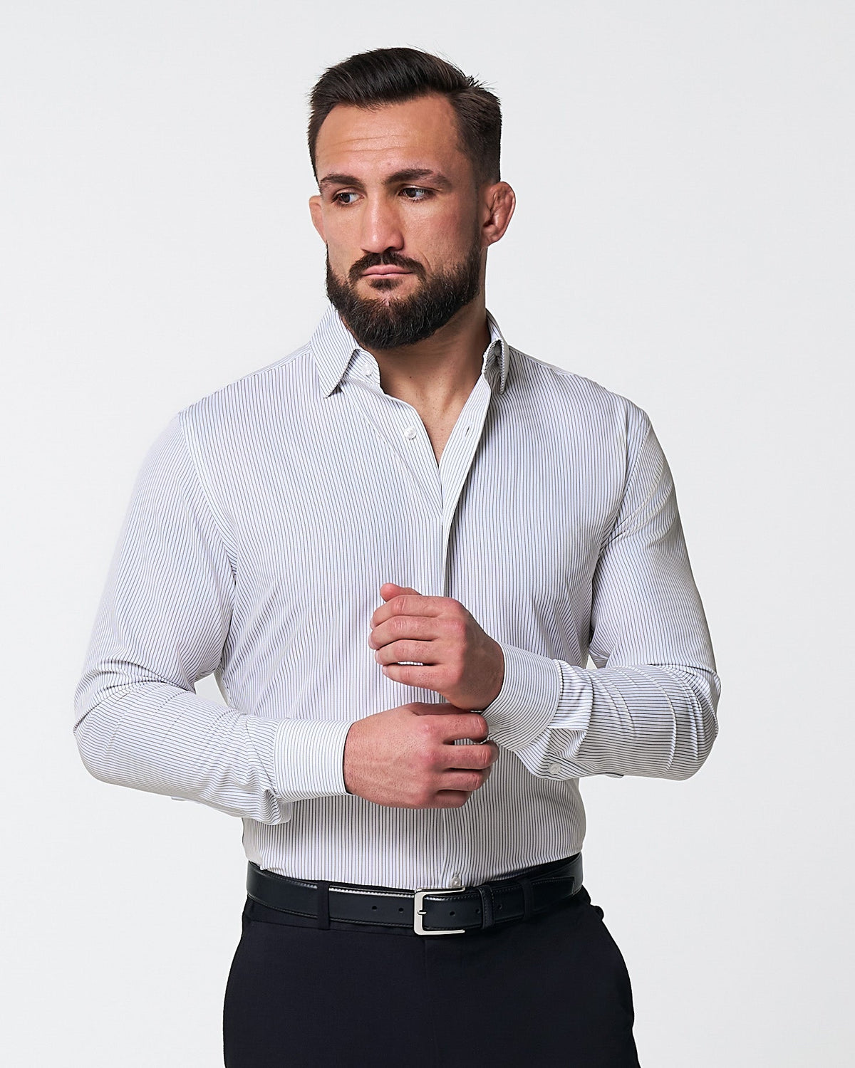 "The Wylder" Charcoal Chalked Pinstripe | State & Liberty Dress Shirts
