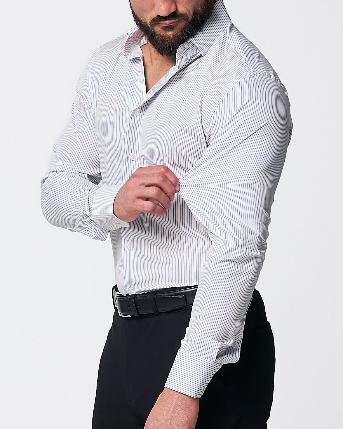 "The Wylder" Charcoal Chalked Pinstripe | State & Liberty Dress Shirts
