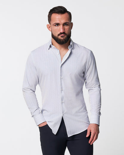"The Wylder" Charcoal Chalked Pinstripe | State & Liberty Dress Shirts